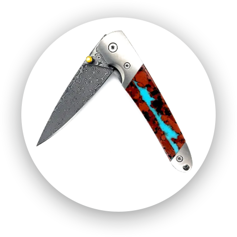 4” Liner lock, 3” Japanese rain drop Damascus steel blade