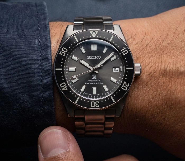 Seiko dive watch worn on a wrist as part of the Seiko for Veterans promotion