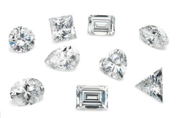 Variety of different diamond cuts shown