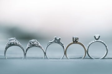 Assorted vintage silver engagement ring styles