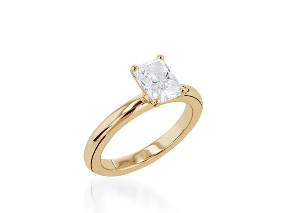 Solitaire Radiant Yellow Gold Engagement Ring