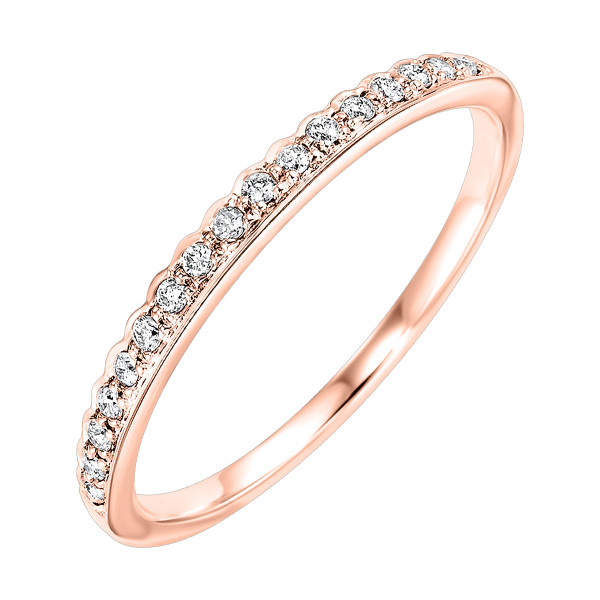 Rose gold wedding band with pavé diamonds
