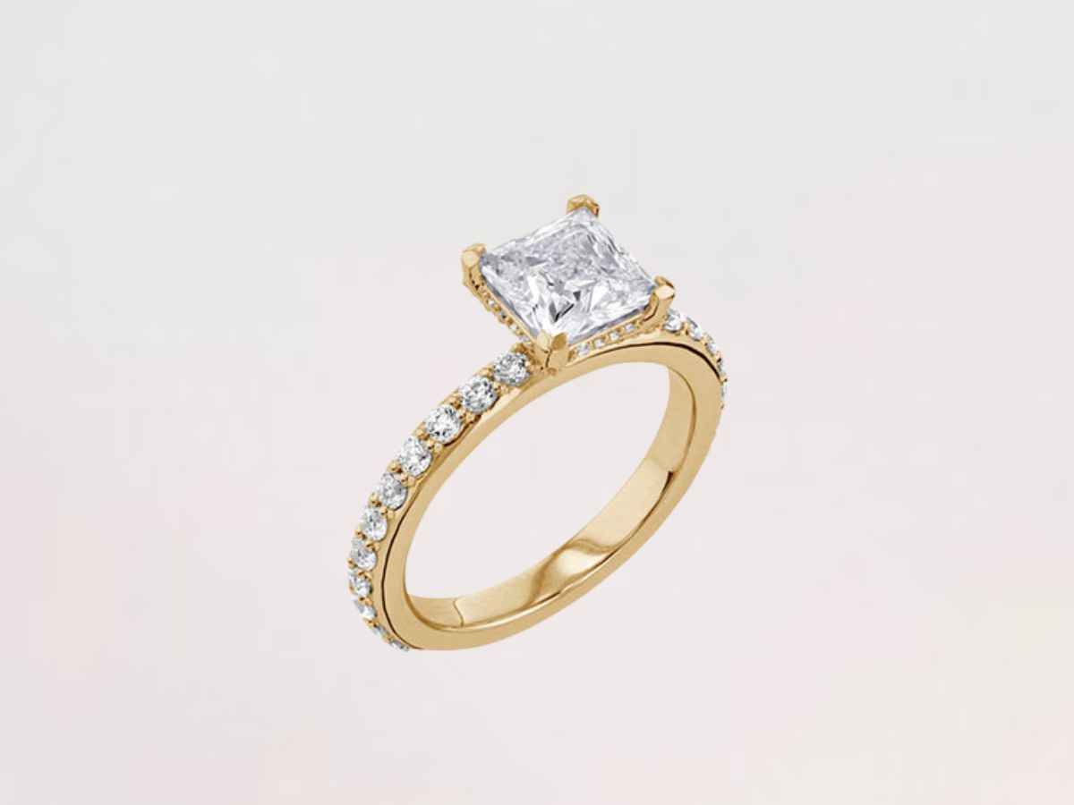 Duchess Princess Cut Yellow Gold Engagement Ring