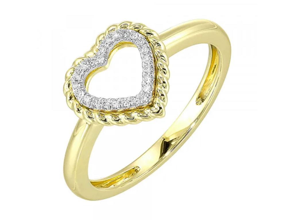Heart ring in yellow gold