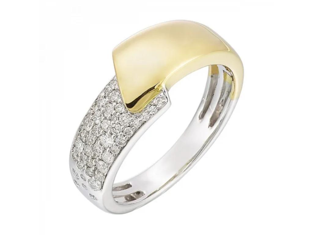 Two-tone pavé diamond ring