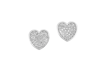 Pavé heart stud earrings