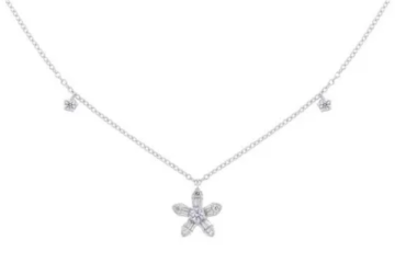 Diamond flower station necklace