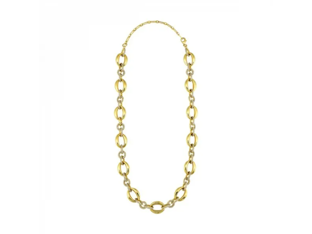 Gold oval link chain necklace