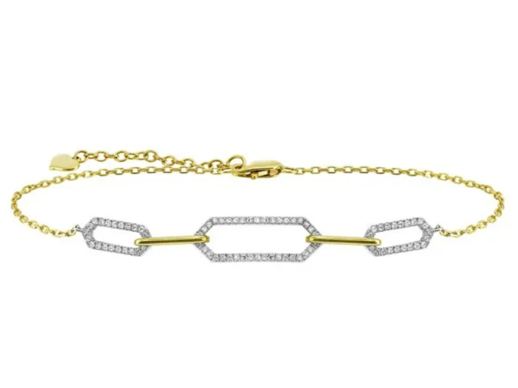 Two-tone diamond link bracelet