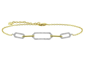 Two-tone diamond link bracelet