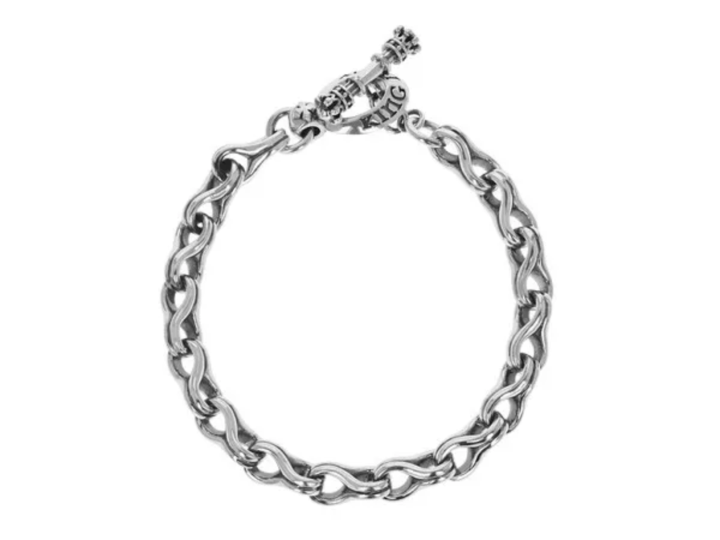 Silver chain link bracelet