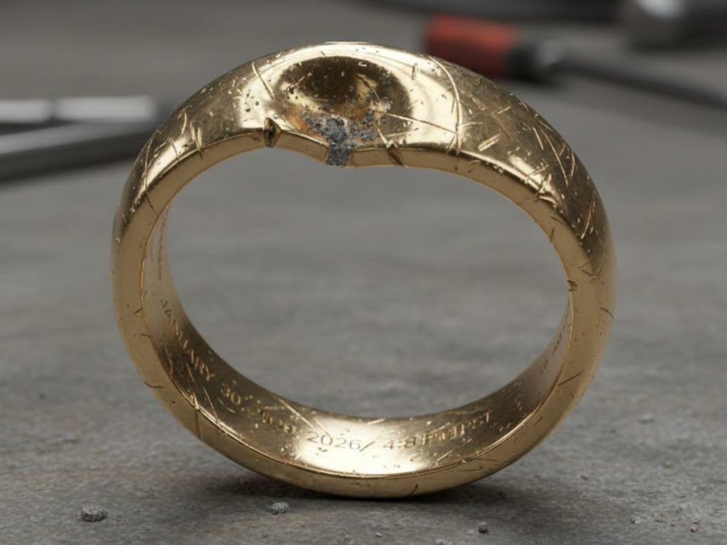 Damaged gold ring needing repair