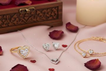 Heart diamond jewelry gift set