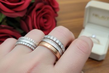 Diamond wedding bands on hand