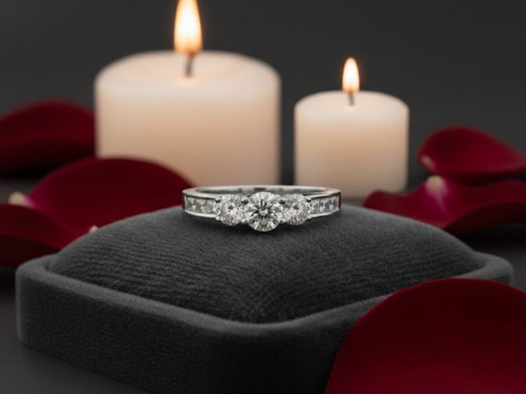 White gold diamond engagement ring