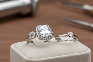 Elegant diamond engagement and wedding rings