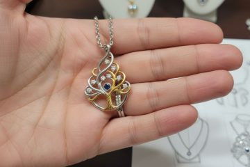 Diamond tree of life pendant necklace