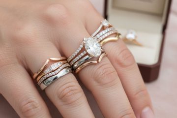 Gold diamond wedding band with marquise accent stones