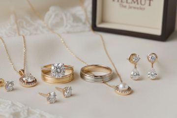 Bridal jewelry set with diamond rings