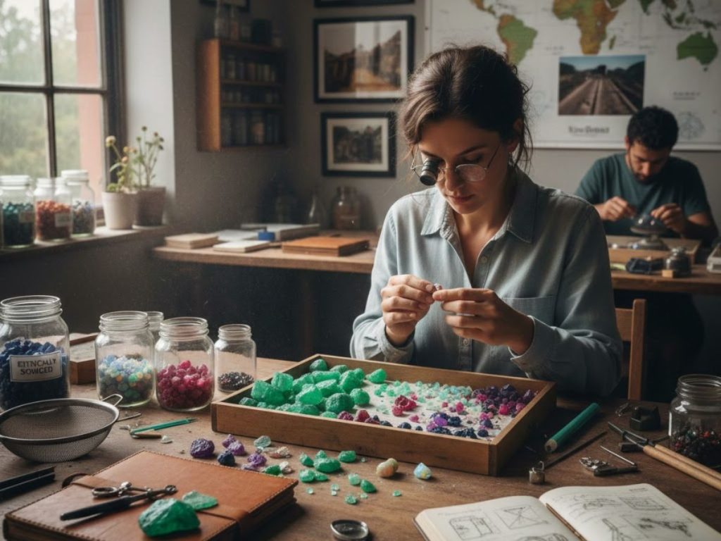 Gemstone selection process by jeweler