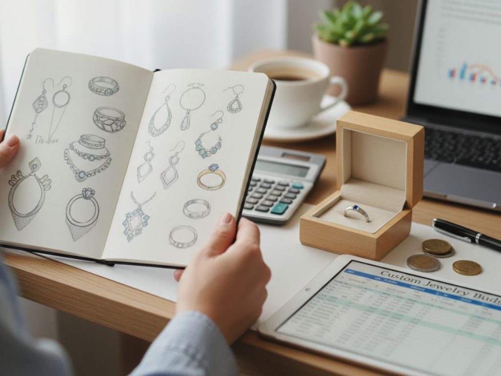 Custom jewelry sketches with budgeting tools