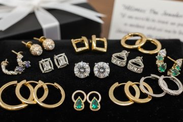 Assorted luxury diamond gold earrings