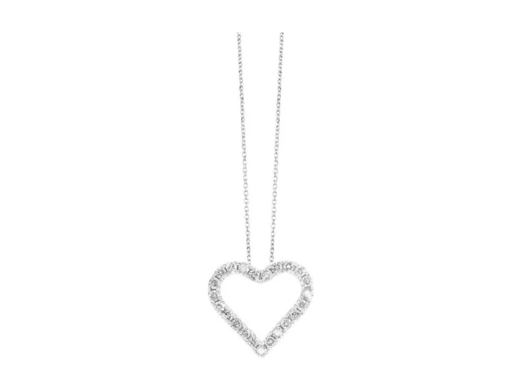 Diamond heart outline pendant necklace