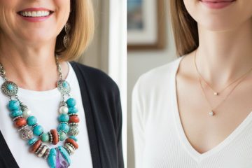 Layered necklaces and statement gemstone jewelry