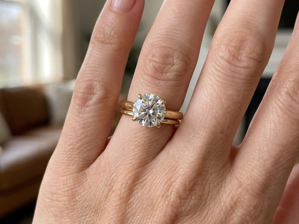 Round diamond solitaire engagement ring