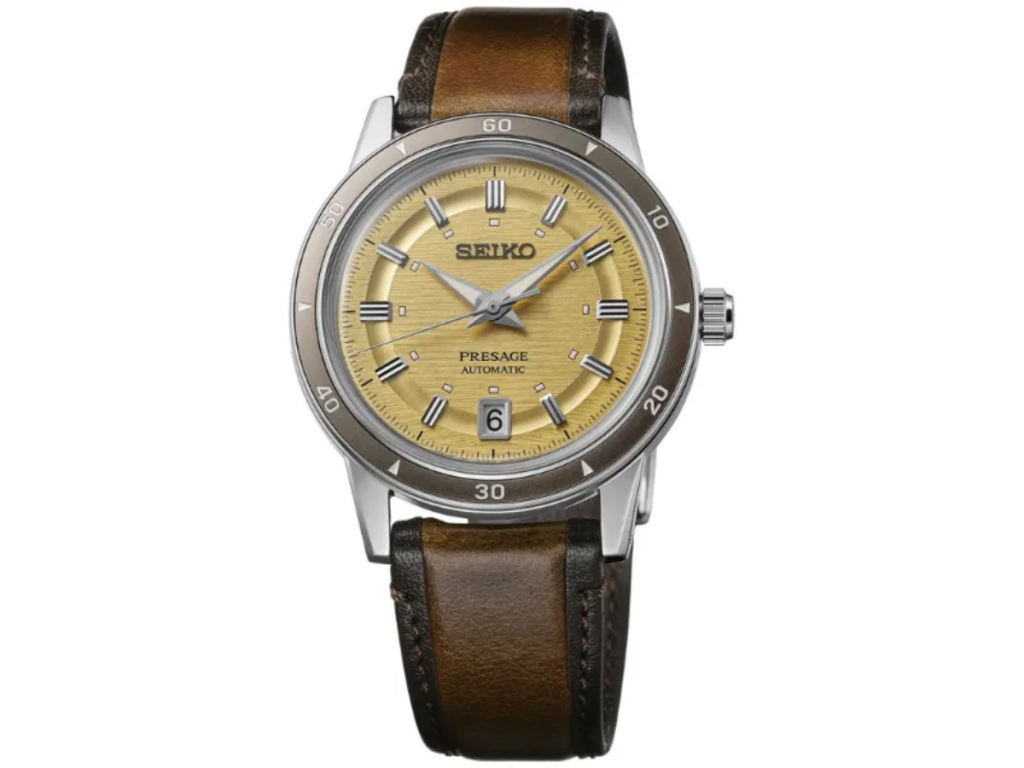Seiko Presage automatic watch with leather strap
