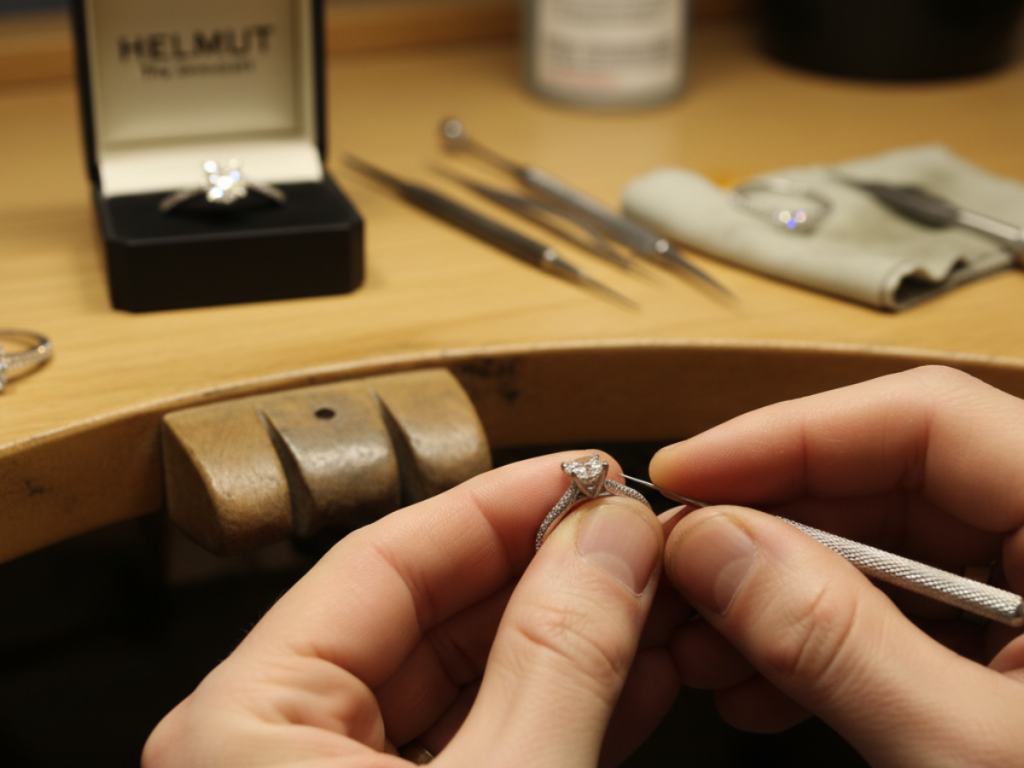 Jewelry repair on diamond engagement ring setting