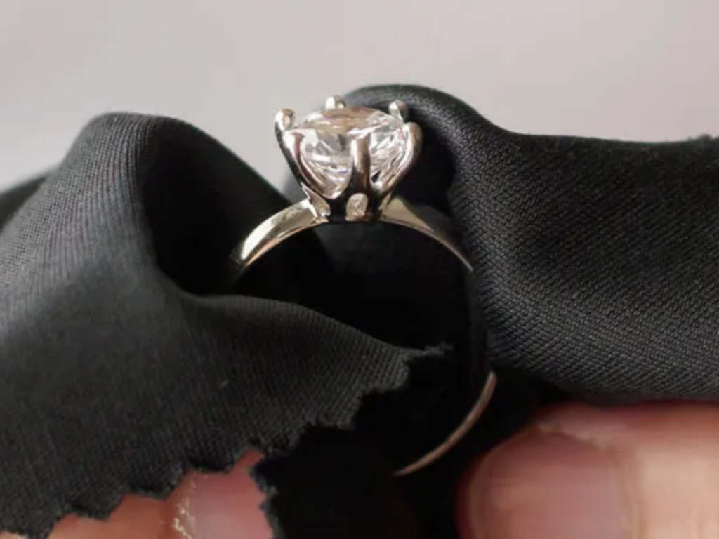 Cleaning white gold solitaire diamond engagement ring