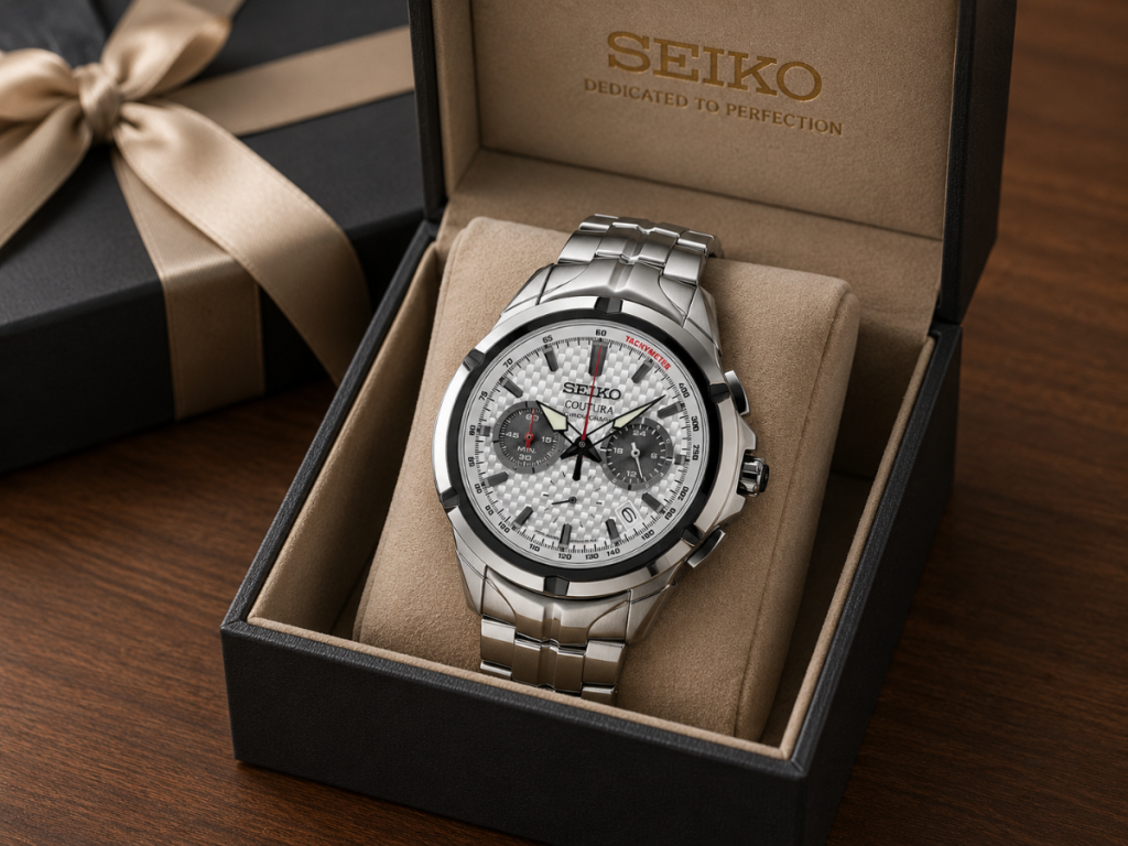 Seiko Coutura Chronograph Watch in Elegant Gift Box