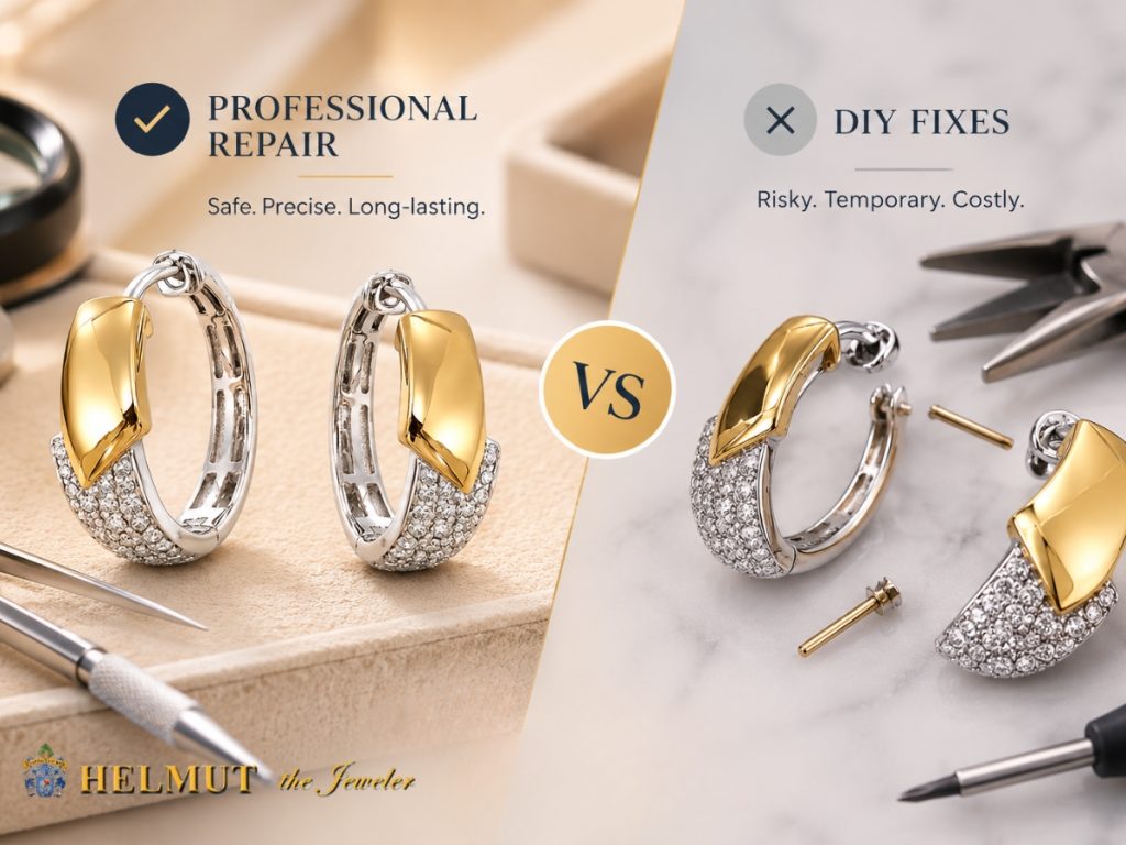 Professional earring repair versus DIY jewelry fixes