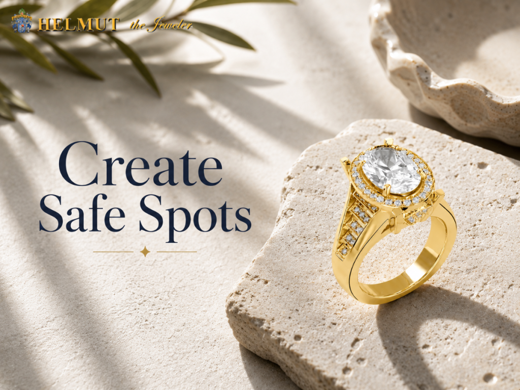 Create safe storage spots for engagement rings at home
