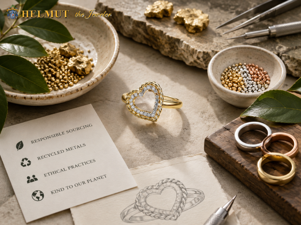 Sustainable jewelry design with recycled precious metals