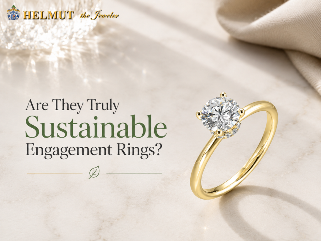 Gold solitaire ring for sustainable engagement choices