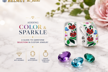 Colorful gemstone jewelry with loose cut stones