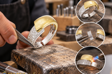Jeweler repairing two tone diamond ring