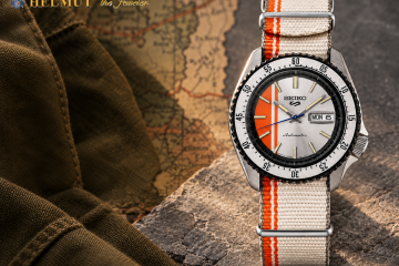 Seiko automatic field watch with vintage military map