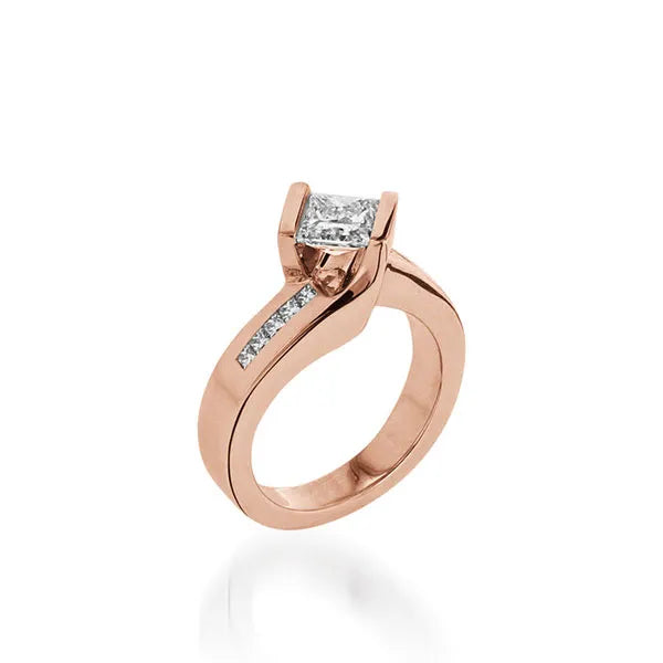 Intrigue Princess Cut Yellow Gold Engagement Ring