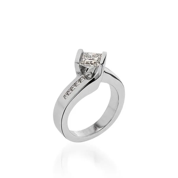Intrigue Princess Cut Yellow Gold Engagement Ring