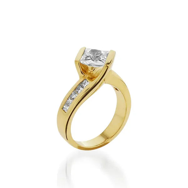 Intrigue Princess Cut Yellow Gold Engagement Ring