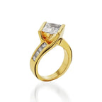 Intrigue Princess Cut Yellow Gold Engagement Ring