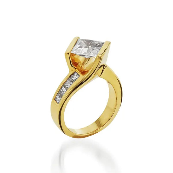 Intrigue Princess Cut Yellow Gold Engagement Ring