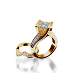 Intrigue Princess Cut Yellow Gold Engagement Ring