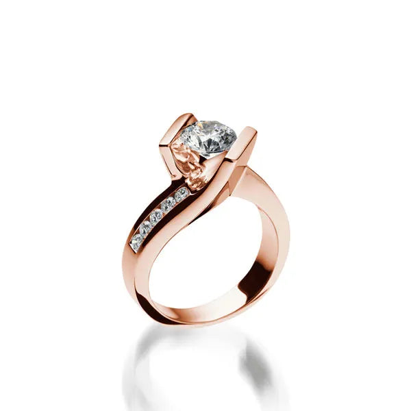 Intrigue Round Yellow Gold Engagement Ring