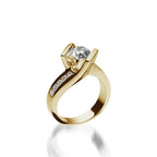 Intrigue Round Yellow Gold Engagement Ring
