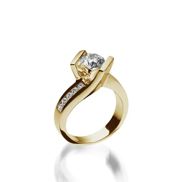 Intrigue Round Yellow Gold Engagement Ring