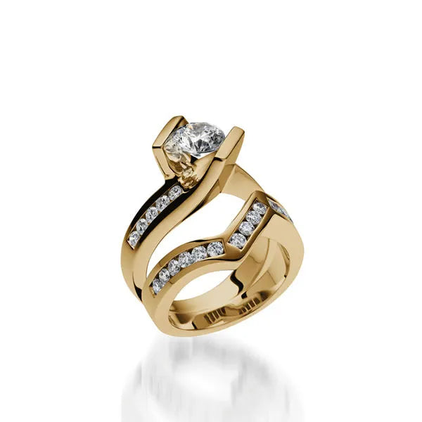 Intrigue Round Yellow Gold Engagement Ring